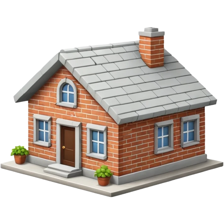 house no trees  not wooden like cartoonish almost only the front emoji