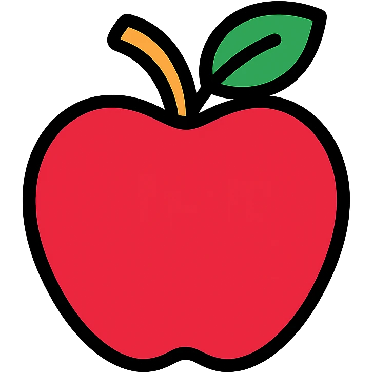 red apple icon with color outline emoji