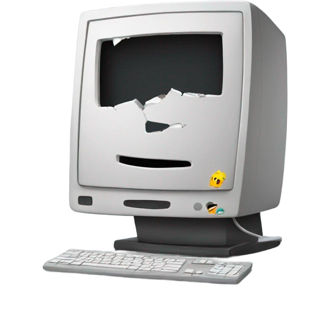 Broken desktop computer emoji
