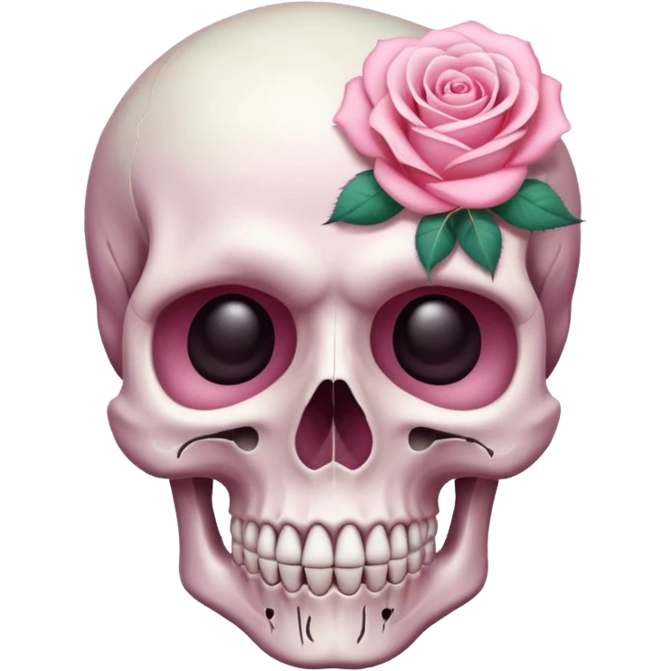 pastel skull with a rose emoji