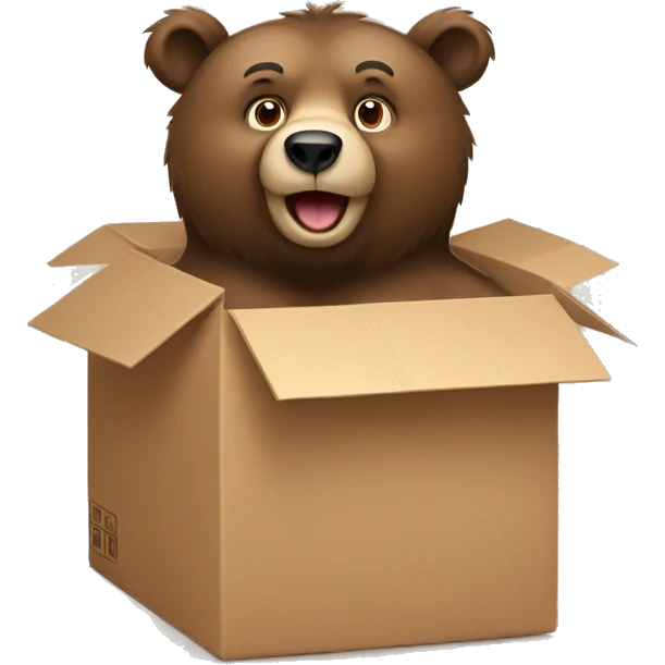 Bear with boxes emoji