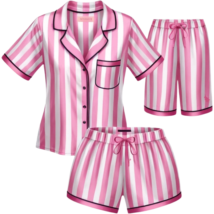 Striped pink and white silk Victoria’s Secret pajama set emoji