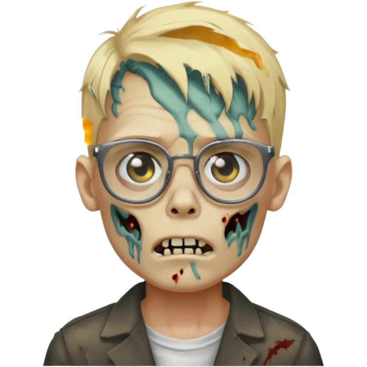 Zombie boy blonde with glasses pfp emoji