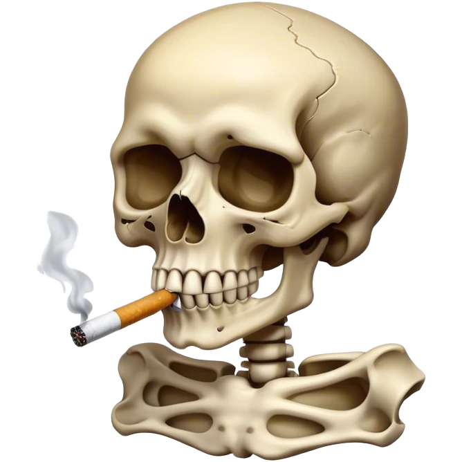 Tete de mort avec cigarette  emoji