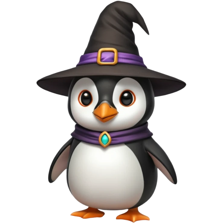 penguin in role witch emoji