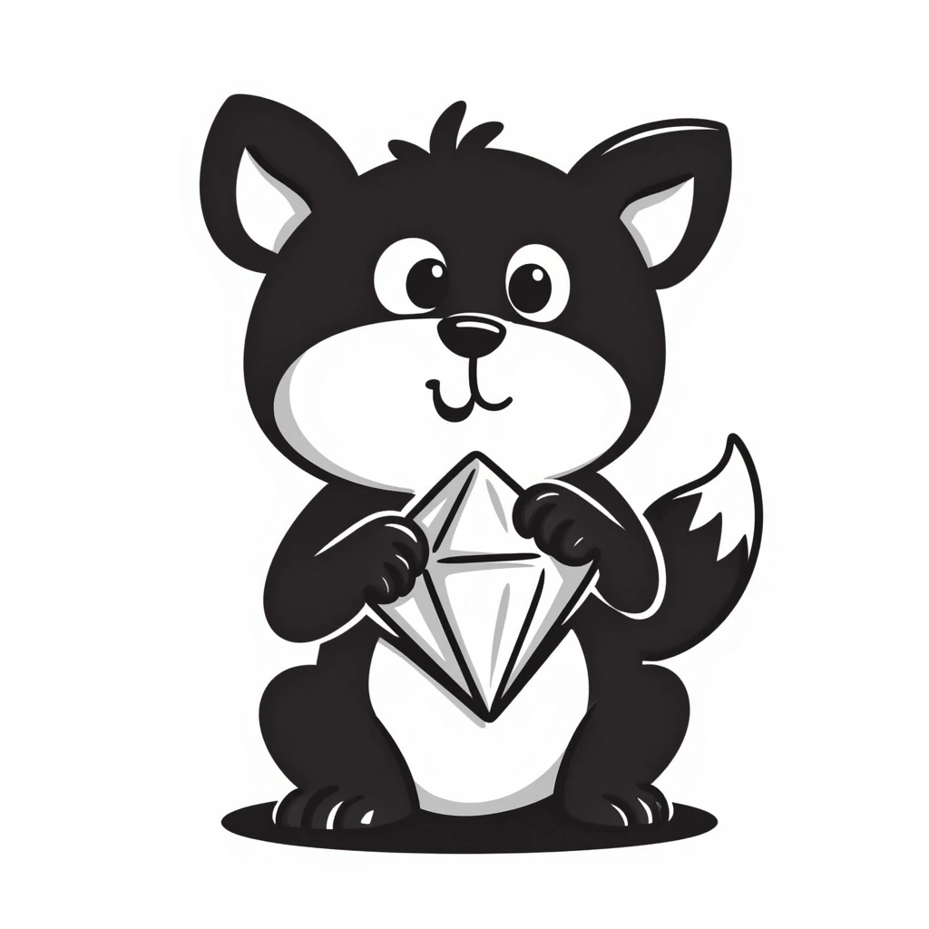 cute animal holding a diamond emoji
