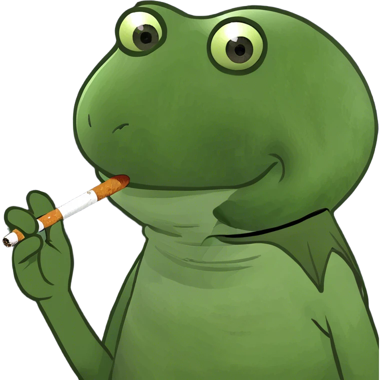 Kermit the frog smoking under the stars emoji