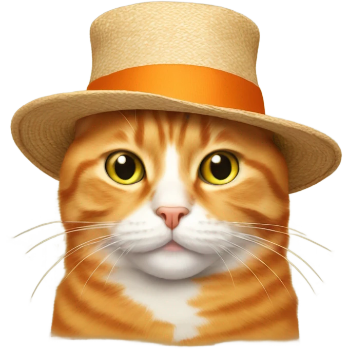 Orange cat with English hat emoji