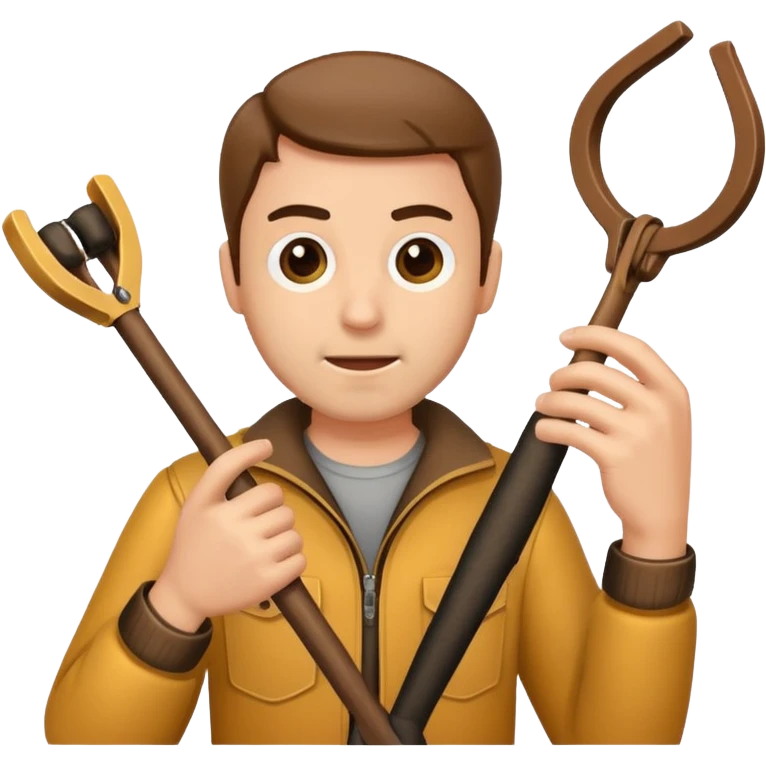 a man holding a slingshot emoji