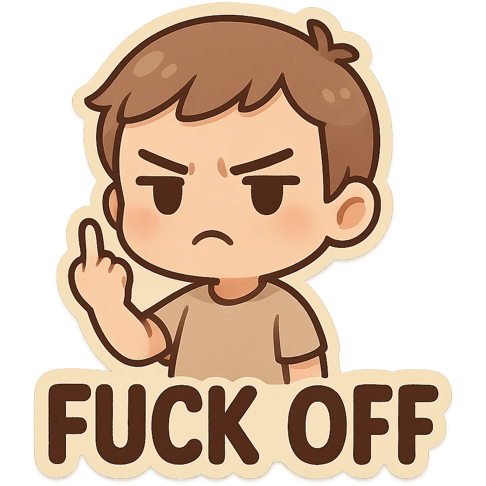 Fuck off text sticker emoji