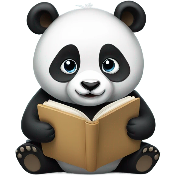 Panda reading kindle emoji