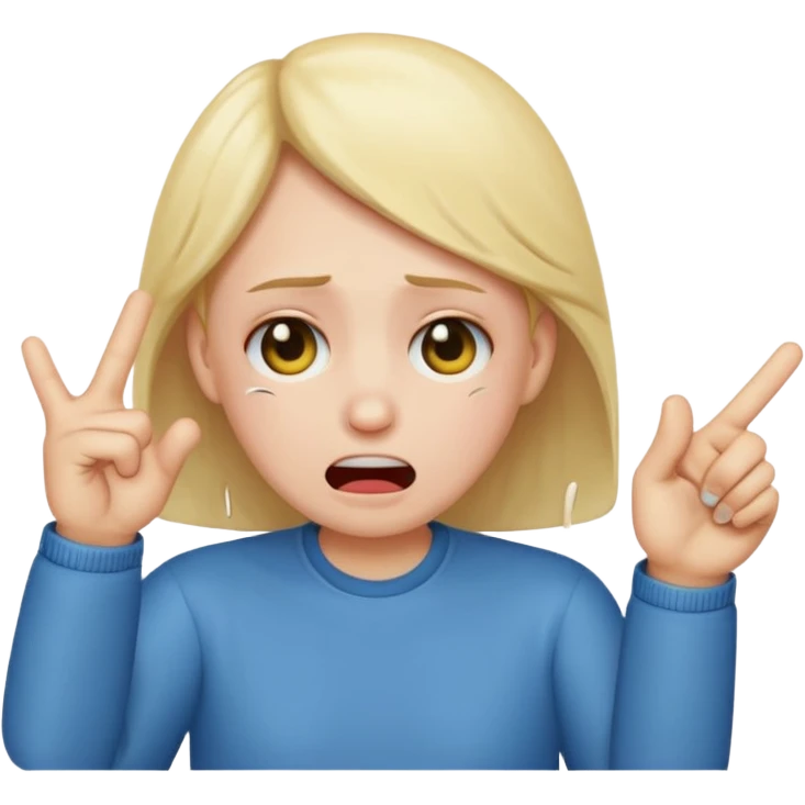 Emoji crying flipping the bird emoji
