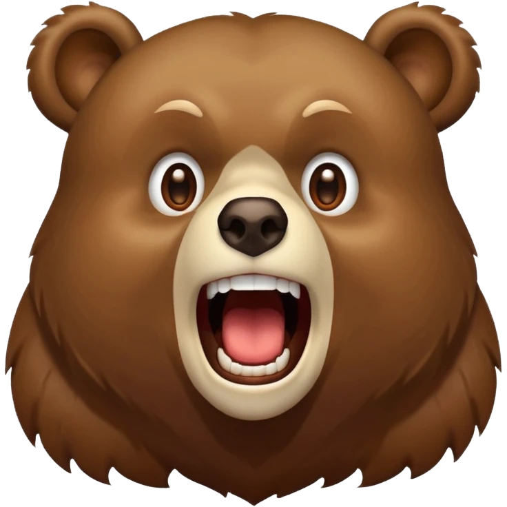 Screaming of excitement bear emoji