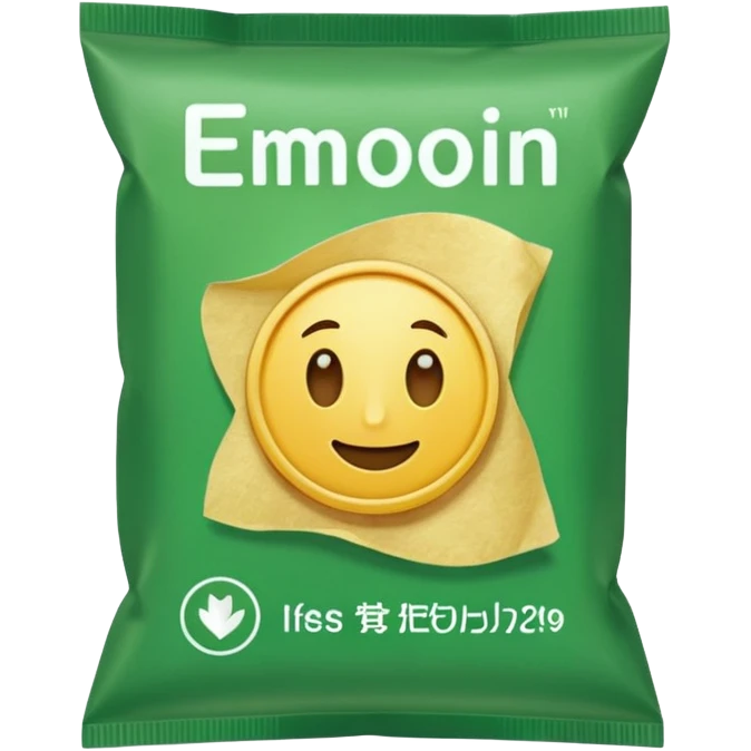 green pacaged chip with a chip image on it without writing emoji