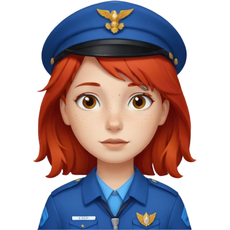 scout girl with blue scout uniform, red  haired emoji