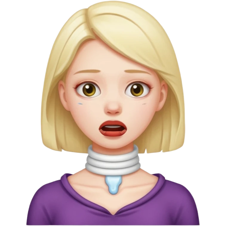 girl choking her neck emoji