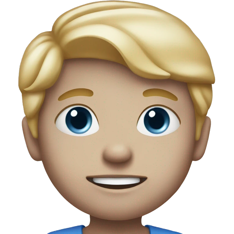 a blond toddler with blue eyes with pbj on his face emoji
