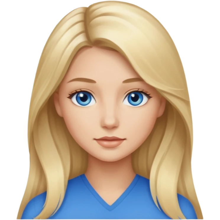 Blonde  balayage long hair Like Rapunzel women blue eyes  emoji