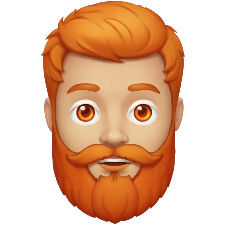 Heart eyes on orange bearded man emoji