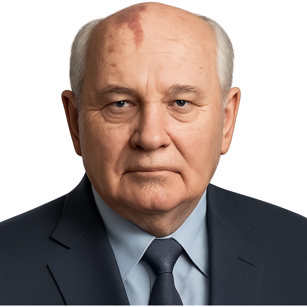 realistic icon of Mikhail Gorbachev, clean and focused, no background emoji