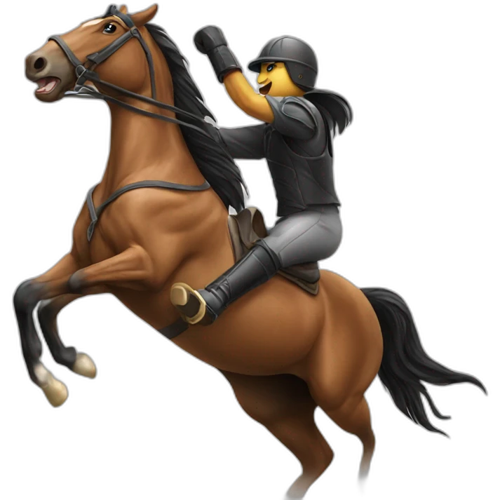Horse fighting a horse emoji