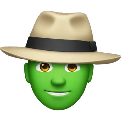 UN HOMME MISTERE AU CHAPEAU VERTE emoji
