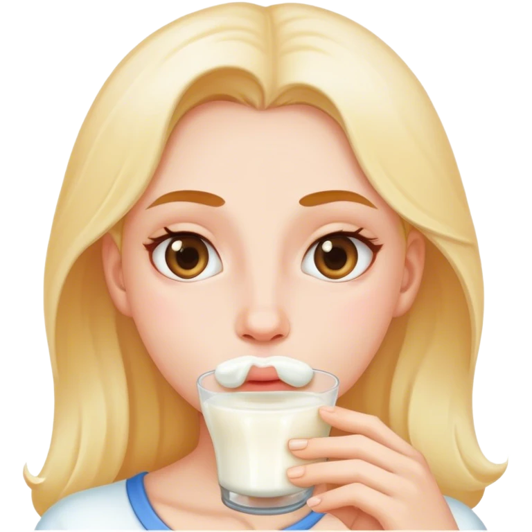woman with milk around her mouth emoji