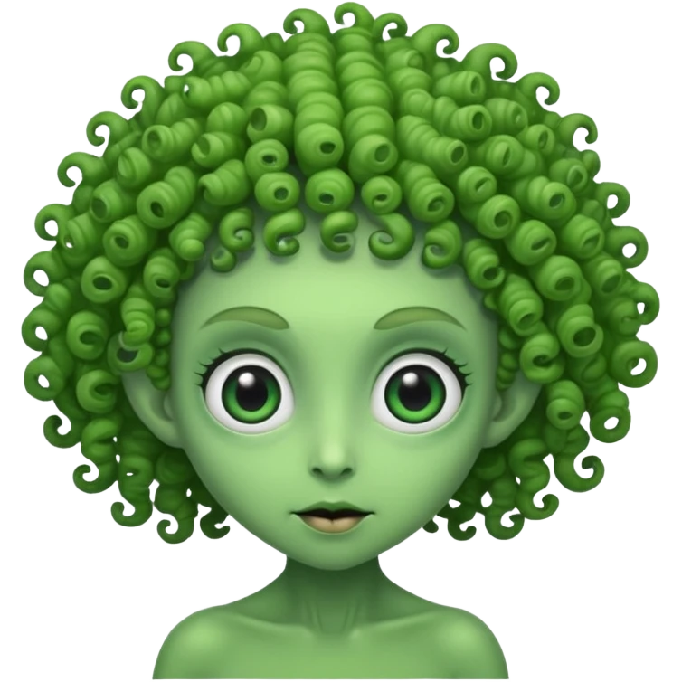 CURLY HAIRED ALIEN emoji