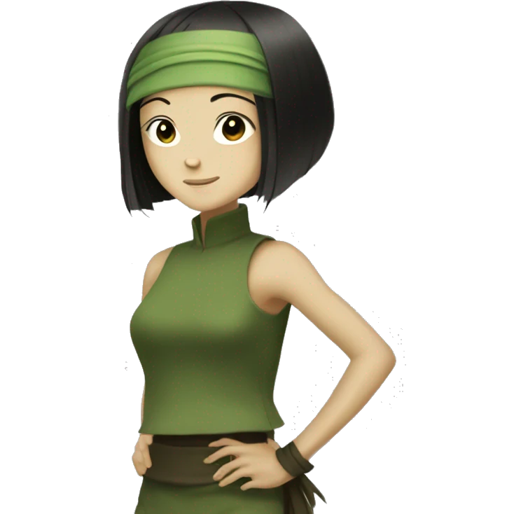 toph beifong from avatar last airbender doing fashion emoji