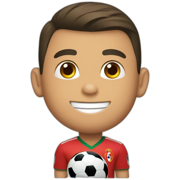 Cristiano Ronaldo avec un ballon emoji