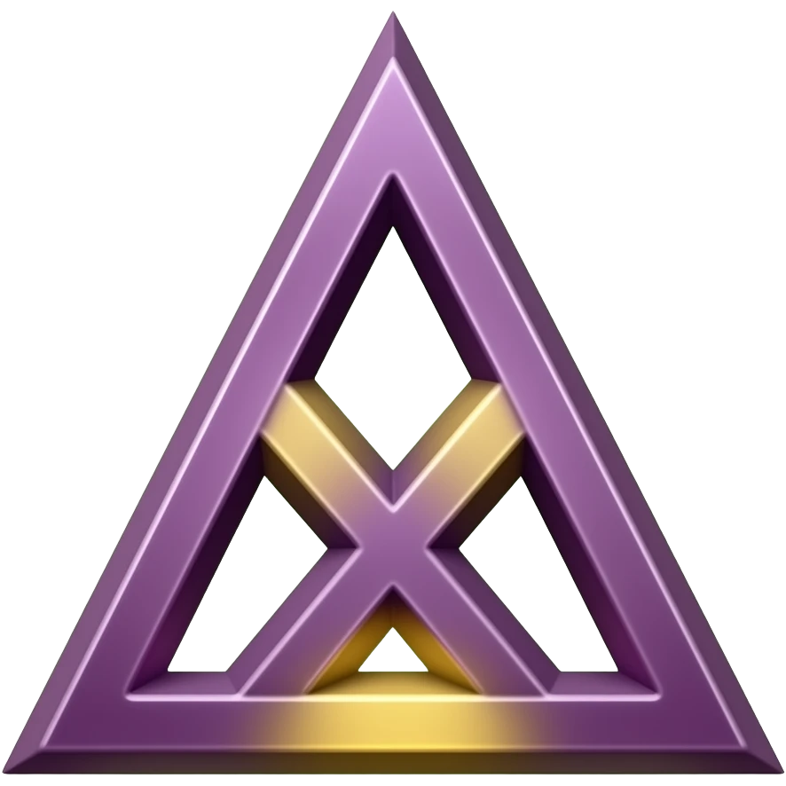 Ansuz (ᚨ): “Ansuz rune in vibrant purple with golden yellow highlights and subtle green glow, wisdom symbol, mystical flat vector” emoji