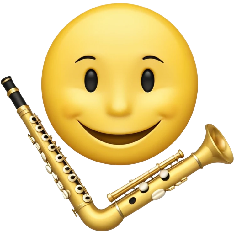 smiley face with a flute next to it emoji