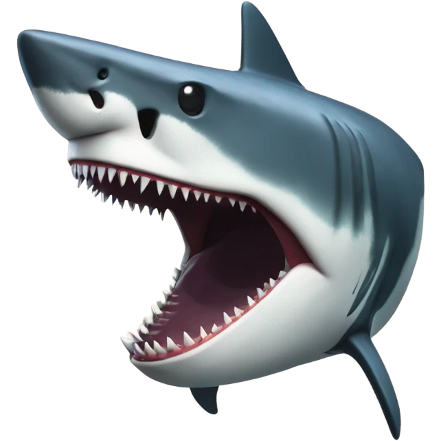 Megalodon with jaws open facing the front but body can be seen to the right emoji