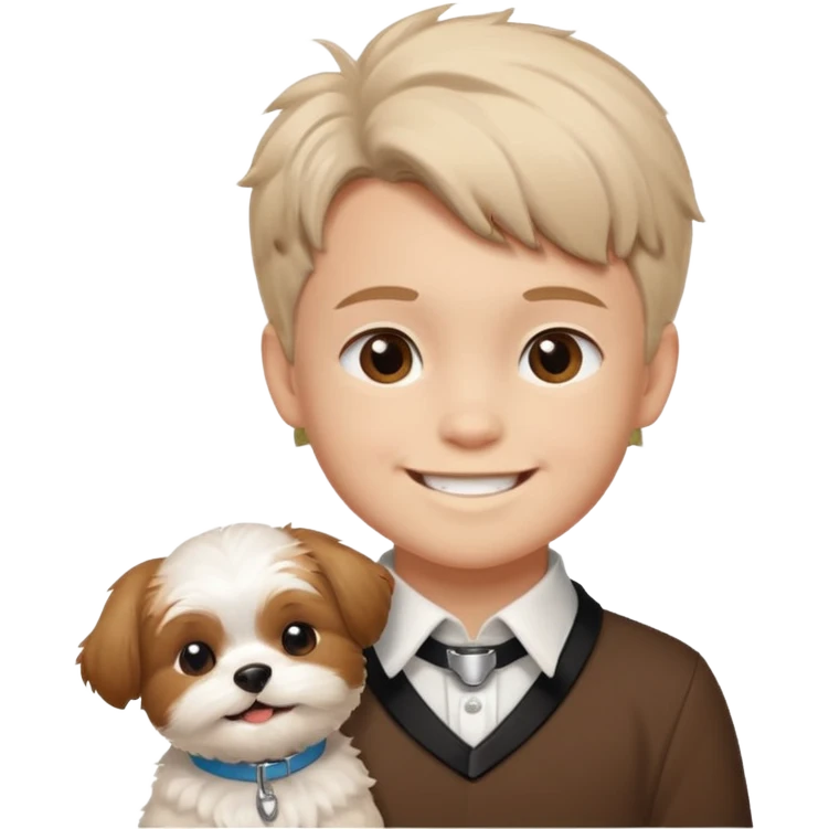 Kid with his shitzu emoji