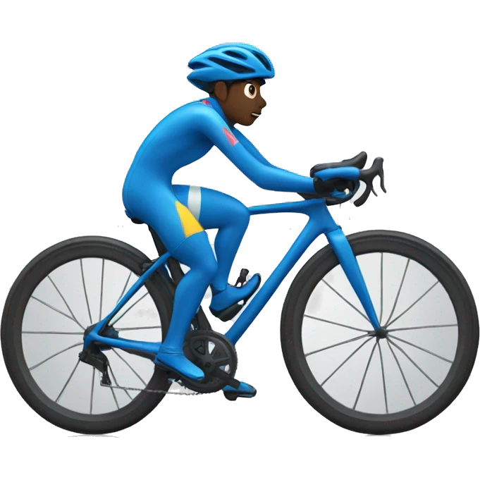Blue cyclist on podium emoji