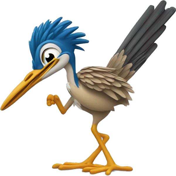 road runner holding a 'see you soon' banner emoji