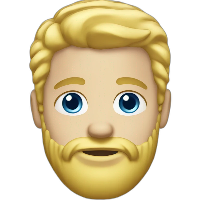 Blond man light blue eyes beard emoji