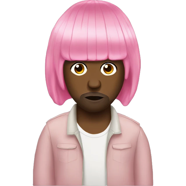 kanye west with a pink wig  emoji
