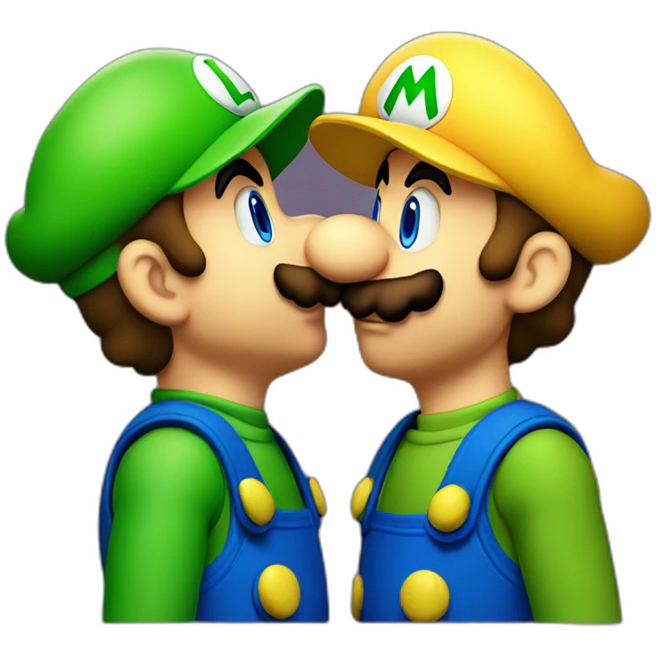 Luigi Kissing mario emoji