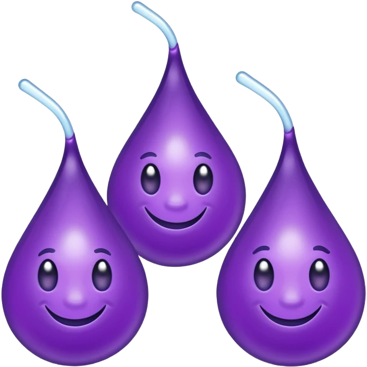3 purple Drops with kool aids signature color, Juicy , no face just like the dorps 💦 emoji