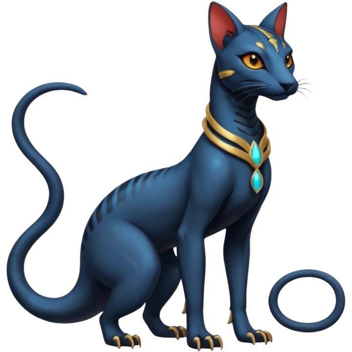 Futuristic Furry Ethereal Beautiful Salandit-Bastet-Fakémon-hybrid-creature (full body)  emoji