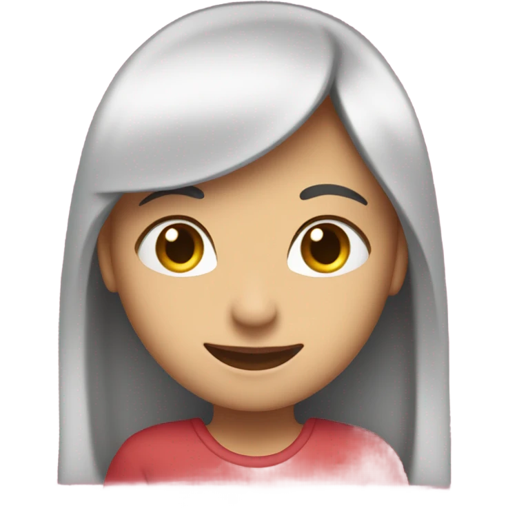 A girl with straight hair smiling and a text saying “ I love my man” emoji