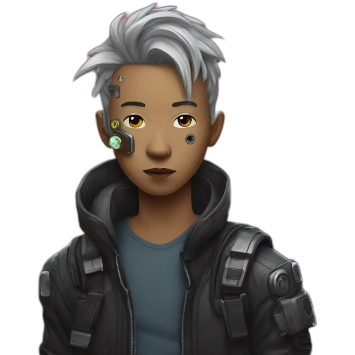 Cyberpunk singaporean chilling emoji