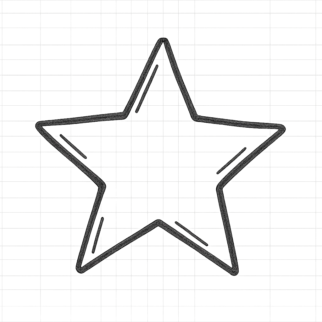 red star hand drawn outline icon emoji