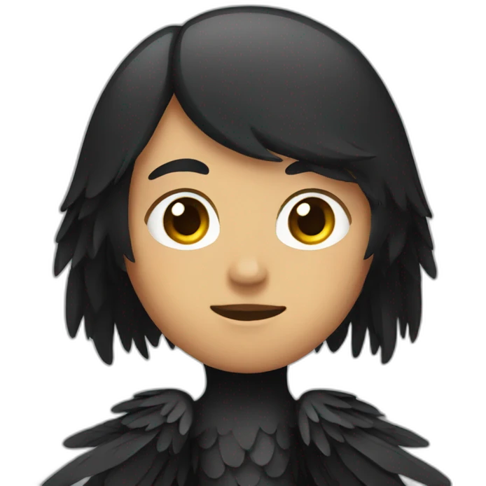Black raven wings spread emoji