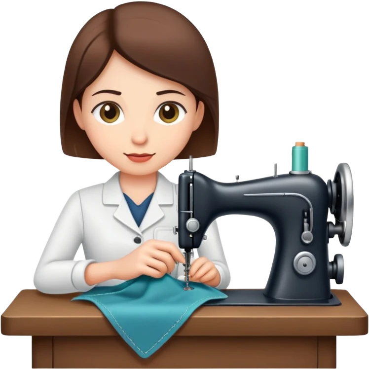 tailor sewing with a sewing machine emoji