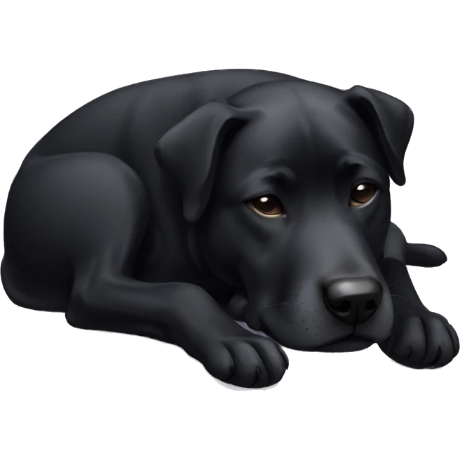 Black sleeping dog emoji
