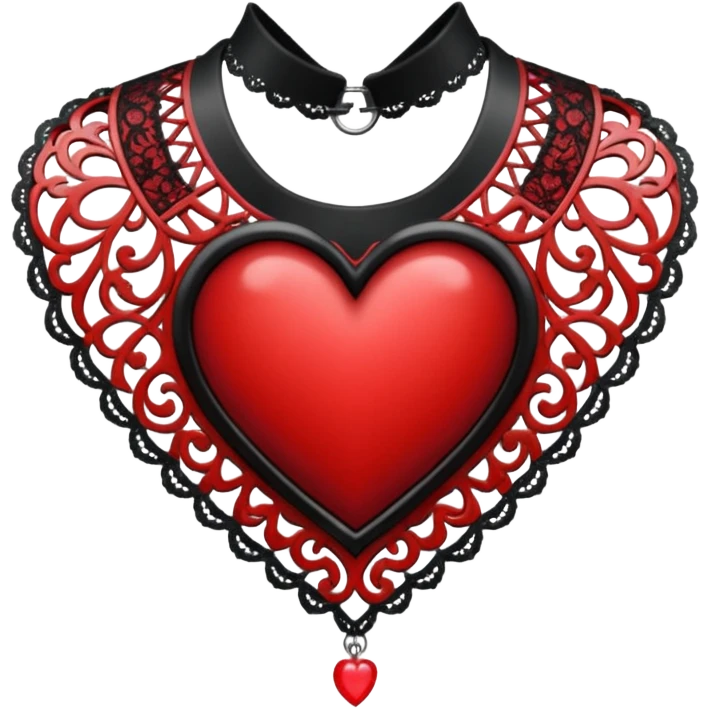 heart with a gothic lace collar emoji