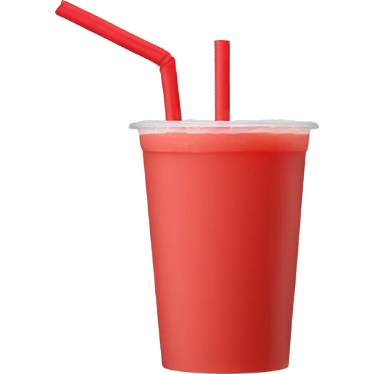 Red colour single Straw  emoji