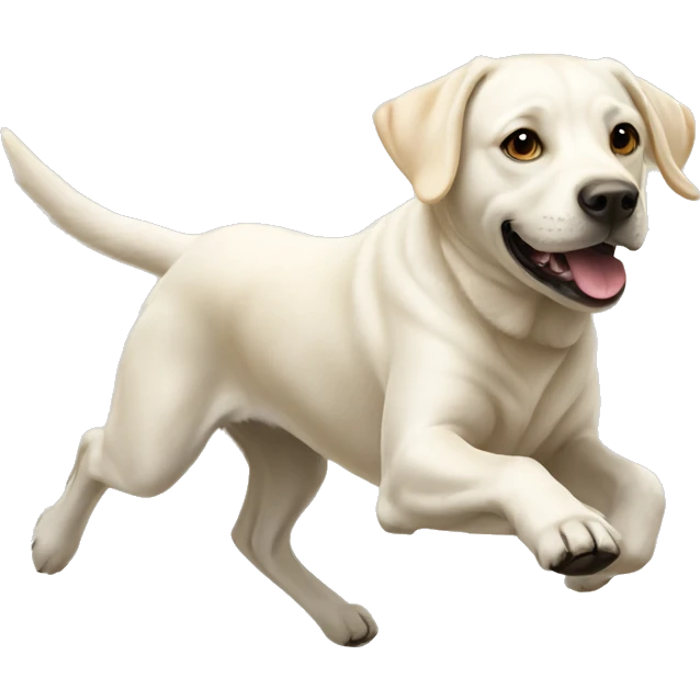 White Labrador running emoji